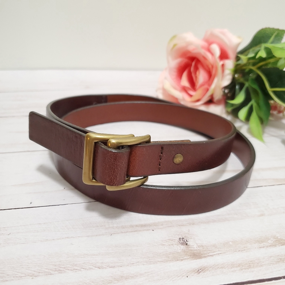 Banana Republic Brown Leather Fold Over Belt